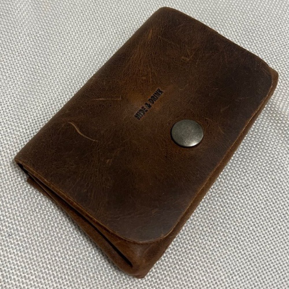 Hide & Drink Bourbon Brown Leather Double Pouch Wallet
